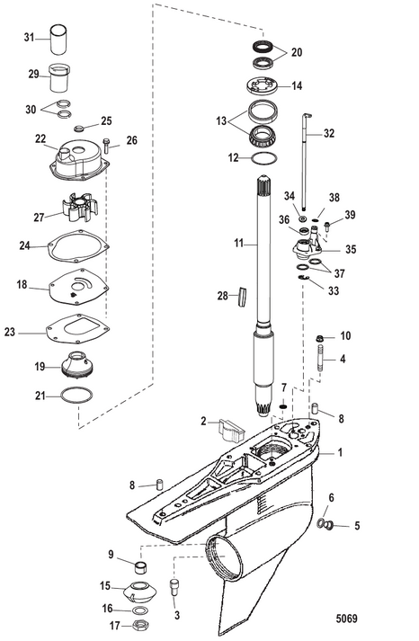 Gear housing (driveshaft)(standard rotation)